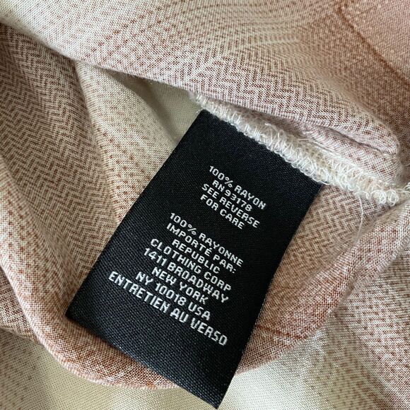 MAGASCHONI  BUTTON UP PLAID SHIRT men’s size Medium Plaid Brown/cream - Picture 10 of 11